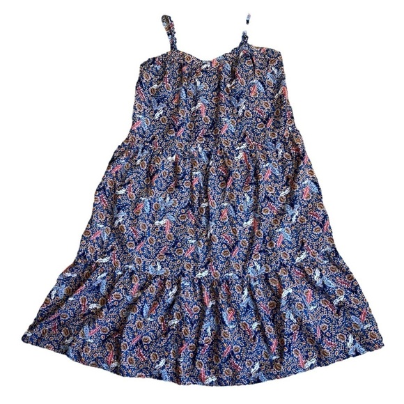 Knox Rose Pleated Midi Sundress in Blue and Orange - Picture 10 of 16